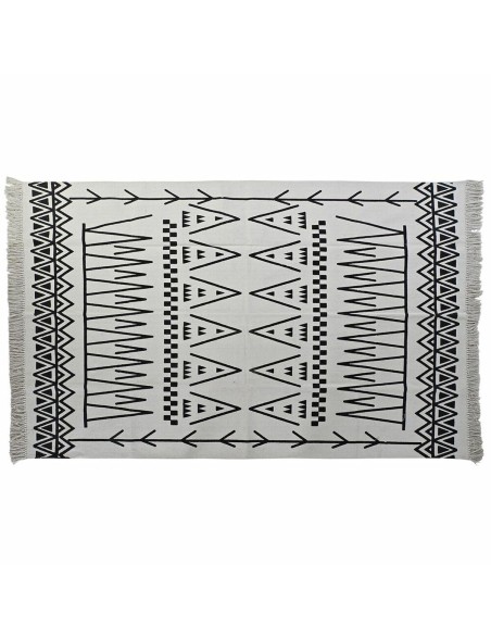 Alfombra DKD Home Decor 160 x 250 x 0,7 cm Negro Poliéster Algodón Blanco Ikat Boho Alfombra DKD Home Decor 160 x 250 x 0,7 cm Negro Poliéster Algodón Blanco Ikat Boho