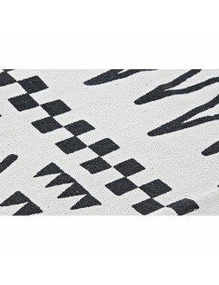 Alfombra DKD Home Decor 160 x 250 x 0,7 cm Negro Poliéster Algodón Blanco Ikat Boho