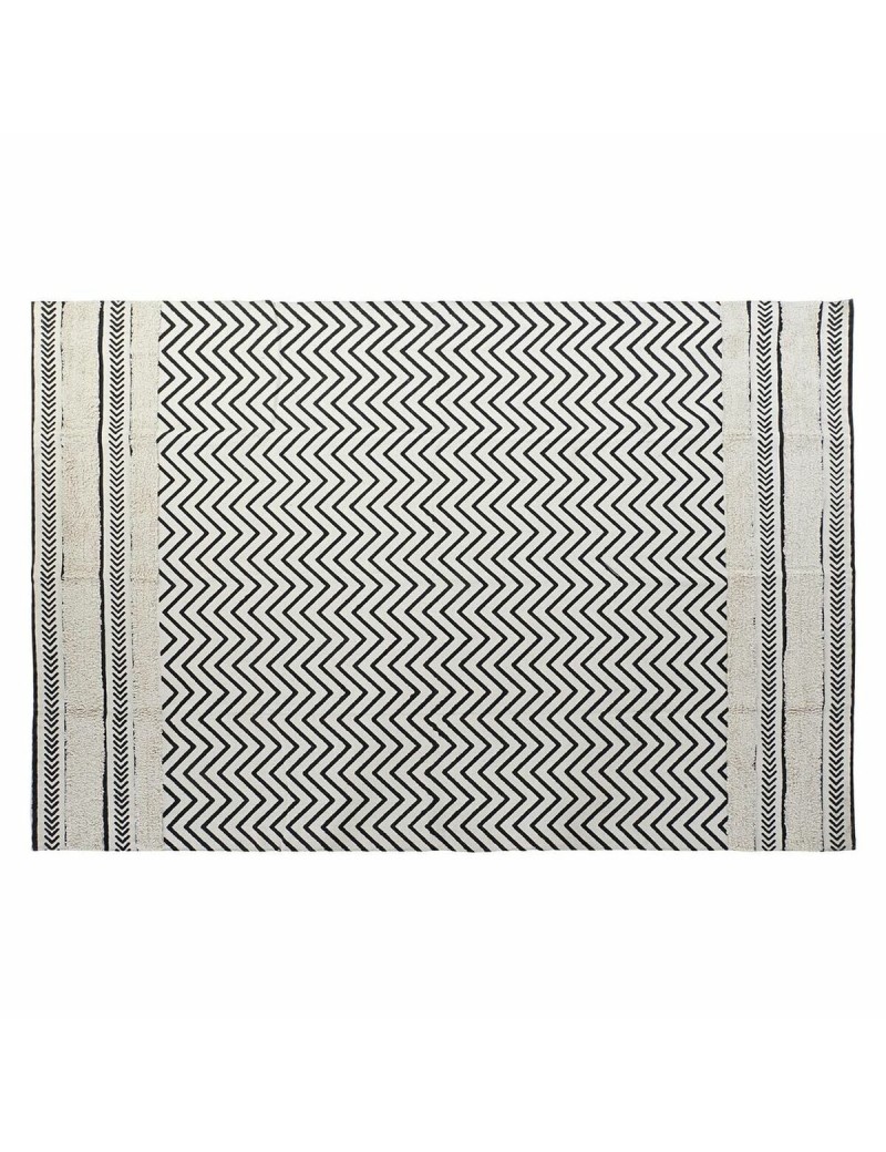 Teppich DKD Home Decor Schwarz Zick-Zack Weiß (160 x 226 x 0,7 cm)