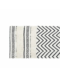 Teppich DKD Home Decor Schwarz Zick-Zack Weiß (160 x 226 x 0,7 cm)