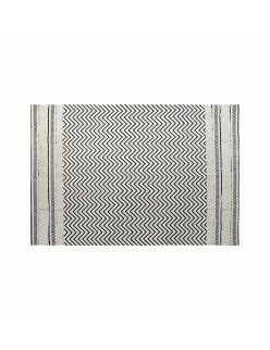Alfombra DKD Home Decor Negro Zig-zag Blanco (120 x 180 x 0,7 cm)