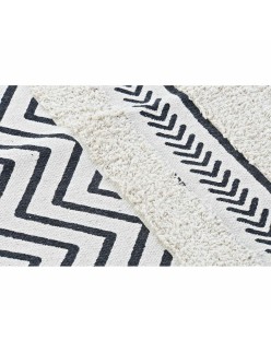 Teppich DKD Home Decor Schwarz Zick-Zack Weiß (120 x 180 x 0,7 cm)