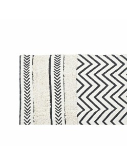 Tappeto DKD Home Decor Nero Zig zag Bianco (120 x 180 x 0,7 cm)