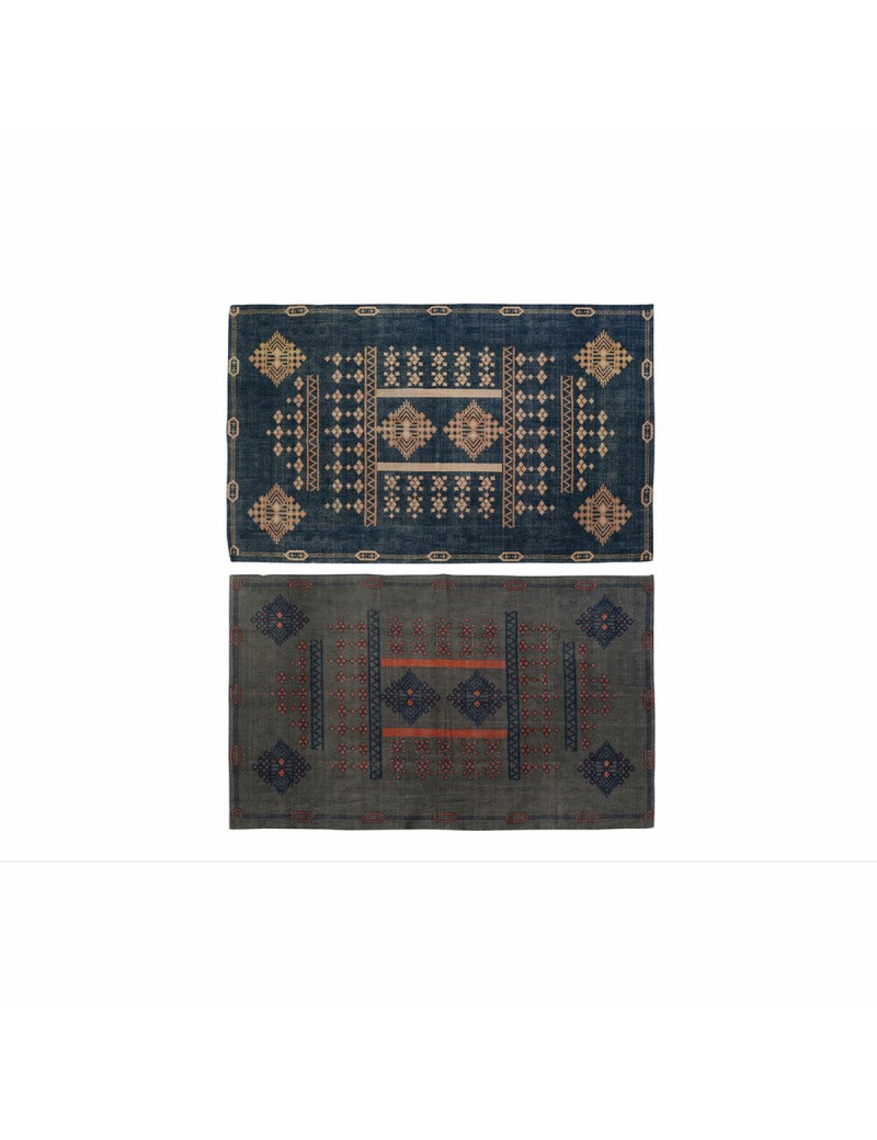 Teppich DKD Home Decor 120 x 180 x 0,4 cm Blau Orange Polyester Araber (2 Stück)