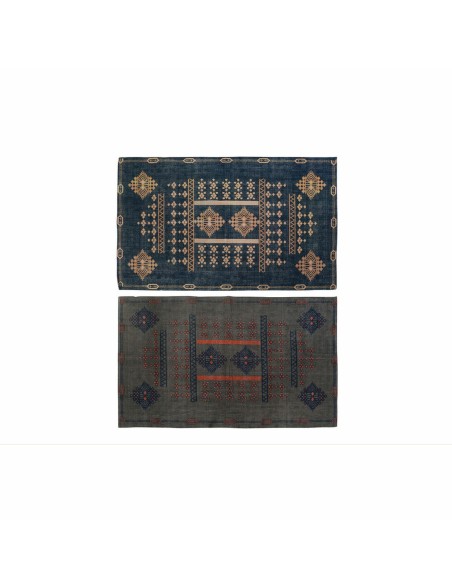Teppich DKD Home Decor 120 x 180 x 0,4 cm Blau Orange Polyester Araber (2 Stück) Teppich DKD Home Decor 120 x 180 x 0,4 cm Blau Orange Polyester Araber (2 Stück)