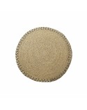 Carpet DKD Home Decor 140 x 0,5 x 140 cm Natural Polyester Bicoloured Tropical