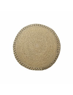 Carpet DKD Home Decor 140 x 0,5 x 140 cm Natural Polyester Bicoloured Tropical