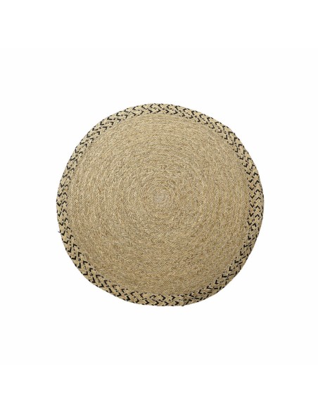 Carpet DKD Home Decor 140 x 0,5 x 140 cm Natural Polyester Bicoloured Tropical Carpet DKD Home Decor 140 x 0,5 x 140 cm Natural Polyester Bicoloured Tropical