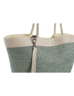 Sac de plage DKD Home Decor Marron Vert Beige Menthe Fibre 43 x 10 x 28 cm (2 Unités)