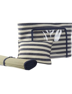 Sac de plage DKD Home Decor 55 x 17 x 35 cm Toile Rouge Bleu PVC (2 Unités)