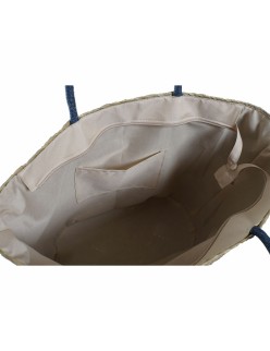 Sac de plage DKD Home Decor Orange Naturel Blue marine Fibre 49 x 18 x 37 cm (2 Unités)