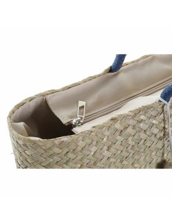 Sac de plage DKD Home Decor Orange Naturel Blue marine Fibre 49 x 18 x 37 cm (2 Unités)