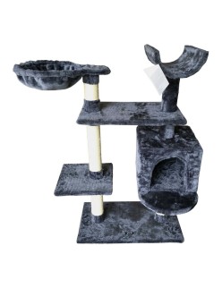 Rascador para Gatos Gloria Jarama Árbol Gris Madera Papel Sisal (35 x 100 x 60 cm)