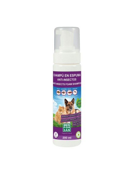 Champô para animais de estimação Menforsan Espuma Repelente de insetos 200 ml