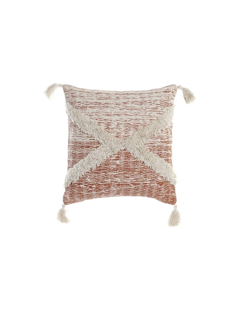 Cuscino DKD Home Decor Beige Arancio 45 x 10 x 45 cm Frange