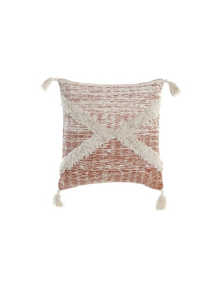 Cojín DKD Home Decor Beige Naranja 45 x 10 x 45 cm Flecos Cojín DKD Home Decor Beige Naranja 45 x 10 x 45 cm Flecos