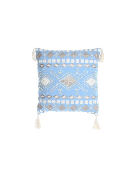Kissen DKD Home Decor Blau Weiß 40 x 15 x 40 cm Kissen DKD Home Decor Blau Weiß 40 x 15 x 40 cm