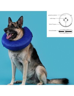 Collar de Recuperación para Perros KVP Kong Cloud Azul Hinchable (33-46 cm)