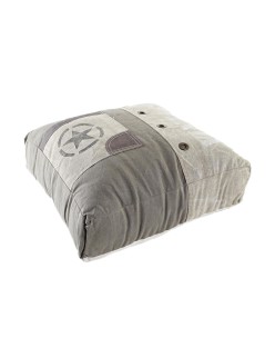 Coussin DKD Home Decor De Sol Beige Marron Polyester Coton Cuir Étoile Aluminium Vintage (50 x 14 x 50 cm)
