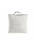 Cuscino DKD Home Decor Da terreno Beige Marrone Poliestere Cotone Pelle Stella Alluminio Vintage (50 x 14 x 50 cm)