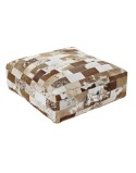Cuscino DKD Home Decor Da terreno Poliestere Pelle Alluminio Multicolore Coloniale (60 x 60 x 20 cm)