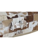 Cuscino DKD Home Decor Da terreno Poliestere Pelle Alluminio Multicolore Coloniale (60 x 60 x 20 cm)