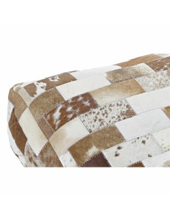 Cuscino DKD Home Decor Da terreno Poliestere Pelle Alluminio Multicolore Coloniale (60 x 60 x 20 cm)