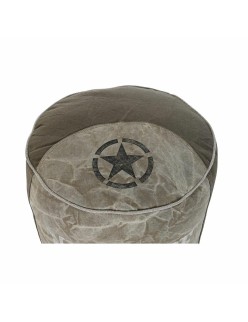 Cuscino DKD Home Decor Da terreno Grigio Poliestere Cotone Stella Alluminio Vintage (44 x 44 x 44 cm)