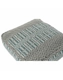 Cuscino DKD Home Decor Da terreno Righe Azzurro Poliestere Cotone Bianco Verde Boho (60 x 60 x 25 cm)