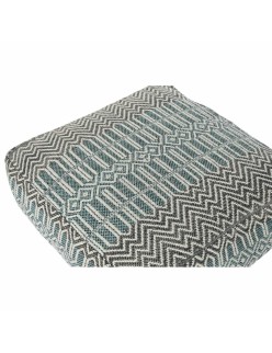 Cuscino DKD Home Decor Da terreno Righe Azzurro Poliestere Cotone Bianco Verde Boho (60 x 60 x 25 cm)