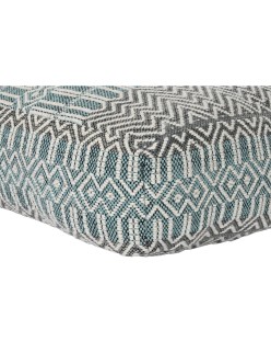 Cuscino DKD Home Decor Da terreno Righe Azzurro Poliestere Cotone Bianco Verde Boho (60 x 60 x 25 cm)