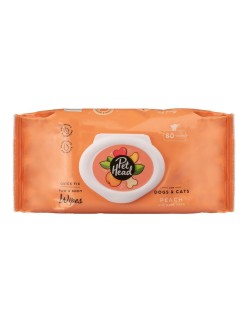 Toallitas Húmedas para Mascotas Pet Head Quick Fix Melocotón (80 uds)