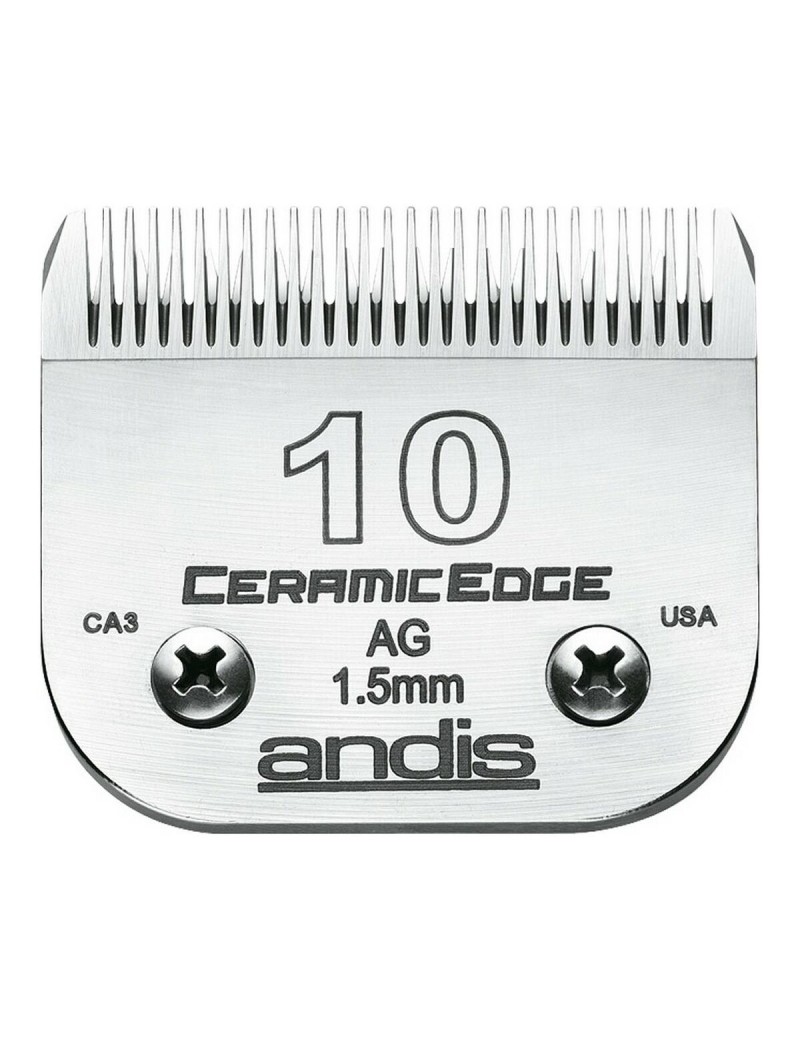 Cuchillas para Recortadora Andis 10 Cerámica Acero Cromado Perro