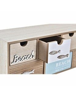 Scatola-Portagioie DKD Home Decor 40 x 16 x 19 cm Legno Marrone Turchese