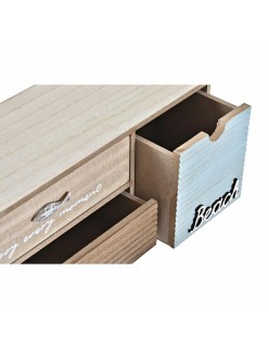 Scatola-Portagioie DKD Home Decor Marrone Turchese Legno 34 x 13 x 16 cm