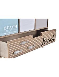 Scatola-Portagioie DKD Home Decor Legno Marrone Turchese 34 x 14 x 24 cm