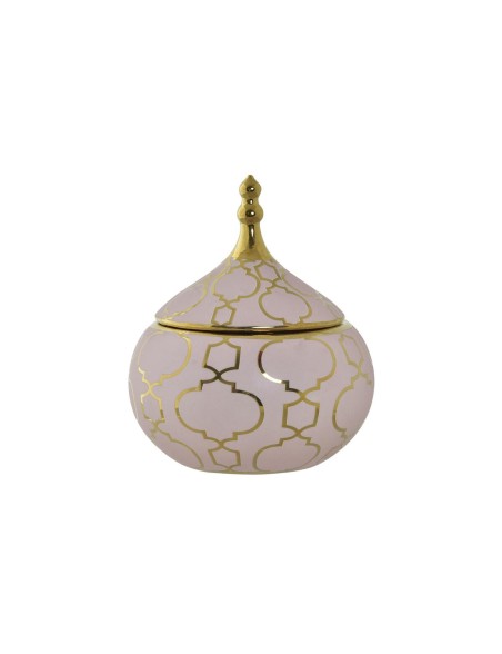 Boîte à bijoux DKD Home Decor Rose Doré Porcelaine 14 x 14 x 17 cm Boîte à bijoux DKD Home Decor Rose Doré Porcelaine 14 x 14 x 17 cm
