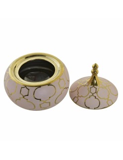 Boîte à bijoux DKD Home Decor Rose Doré Porcelaine 14 x 14 x 17 cm