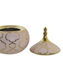 Boîte à bijoux DKD Home Decor Rose Doré Porcelaine 14 x 14 x 17 cm