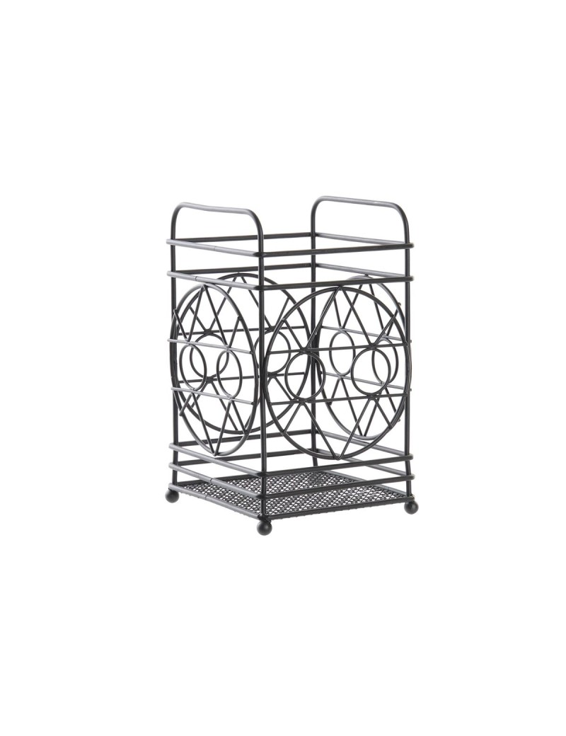 Scolaposate DKD Home Decor Nero Metallo Geometrico 12 x 12 x 20 cm