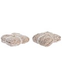Decke DKD Home Decor 150 x 125 x 1 cm Hellrosa (2 Stück)