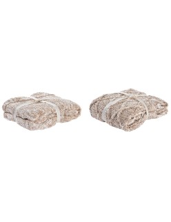 Manta DKD Home Decor 150 x 125 x 1 cm Rosa claro (2 Unidades)