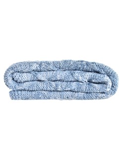 Manta DKD Home Decor 150 x 125 x 1 cm Azul (2 Unidades)
