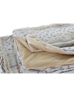 Decke DKD Home Decor Weiß Beige Tier Berg Wilde 150 x 200 x 2 cm 130 x 170 x 2 cm