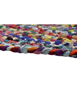 Alfombra DKD Home Decor Poliéster Algodón Multicolor Jute (200 x 200 x 0,7 cm)