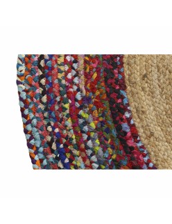 Alfombra DKD Home Decor Poliéster Algodón Multicolor Jute (200 x 200 x 0,7 cm)