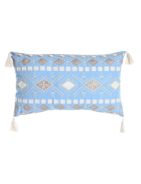 Cuscino DKD Home Decor 60 x 15 x 35 cm Azzurro Bianco Cuscino DKD Home Decor 60 x 15 x 35 cm Azzurro Bianco