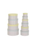 Set di Scatole per Sistemare Impilabili DKD Home Decor Verde Giallo Multicolore Cartone (37,5 x 37,5 x 18 cm)