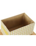Set di Scatole per Sistemare Impilabili DKD Home Decor Grigio Azzurro Giallo 40 x 30 x 20 cm