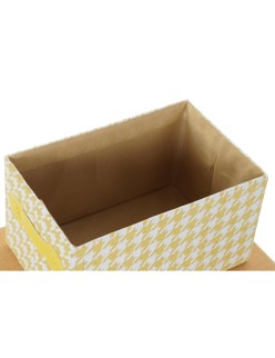 Set di Scatole per Sistemare Impilabili DKD Home Decor Grigio Azzurro Giallo 40 x 30 x 20 cm